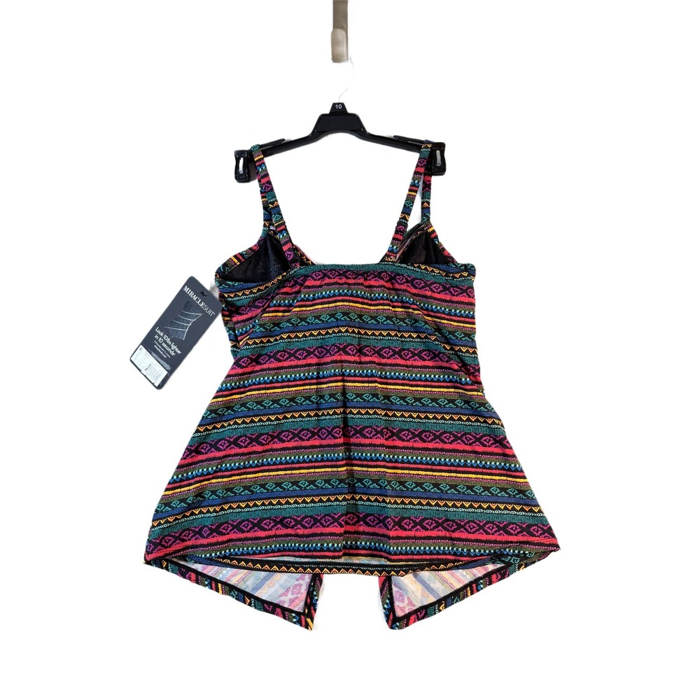 Miraclesuit Size 8 Love Knot Tankini Top NWT Tropical Tribal Twist Front $110 - Picture 2 of 13